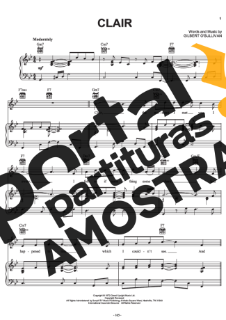 Gilbert O´Sullivan Clair partitura para Piano
