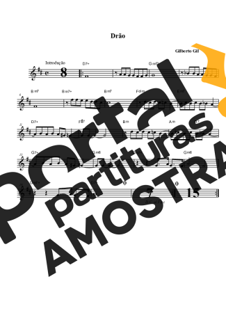 Gilberto Gil Drão partitura para Clarinete (Bb)