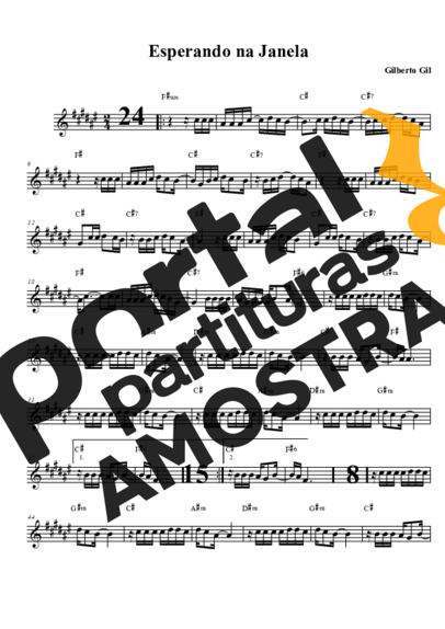 Gilberto Gil Esperando na Janela partitura para Saxofone Tenor Soprano (Bb)