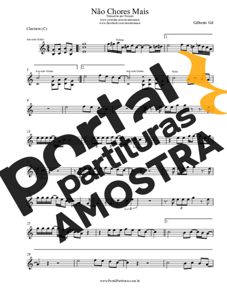Gilberto Gil  partitura para Clarinete (C)