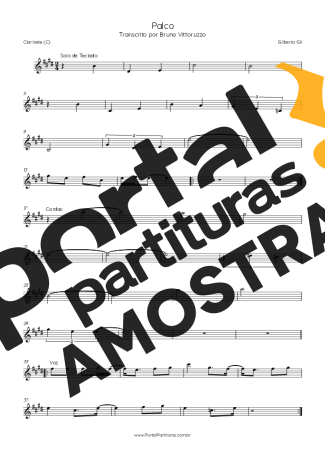 Gilberto Gil  partitura para Clarinete (C)