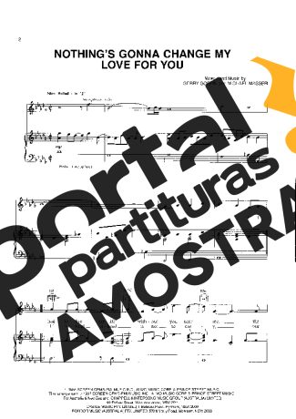 Glenn Madeiros Nothings Gonna Change My Love For You partitura para Piano