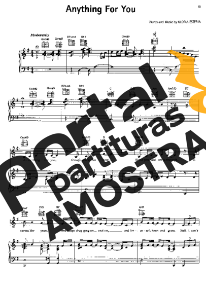 Gloria Estefan  partitura para Piano
