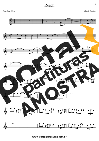Gloria Estefan Reach partitura para Saxofone Alto (Eb)