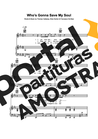 Gnarls Barkley Whos Gonna Save My Soul partitura para Piano