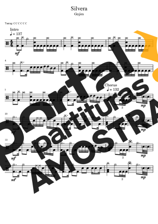 Gojira Silvera partitura para Bateria