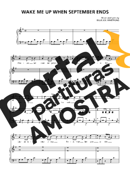 Green Day  partitura para Piano