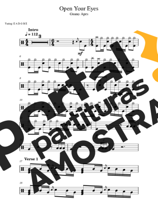 Guano Apes Open Your Eyes partitura para Bateria