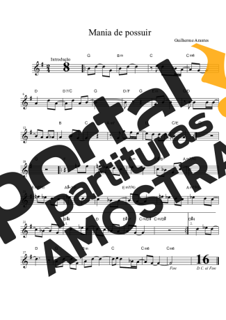Guilherme Arantes Mania De Possuir partitura para Clarinete (Bb)