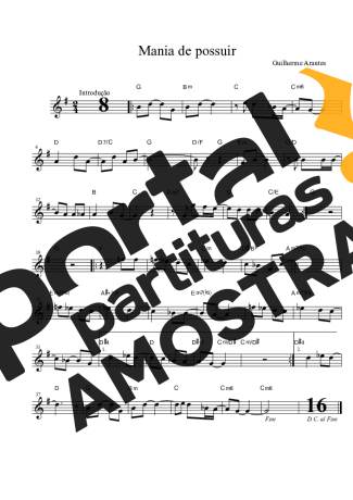 Guilherme Arantes  partitura para Clarinete (Bb)