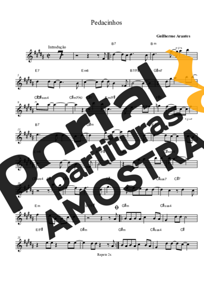 Guilherme Arantes Pedacinhos partitura para Saxofone Alto (Eb)