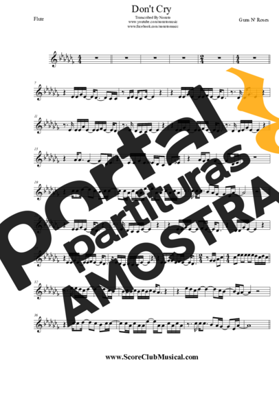 Guns N Roses  partitura para Flauta Transversal