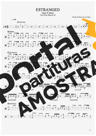 Guns N Roses  partitura para Bateria