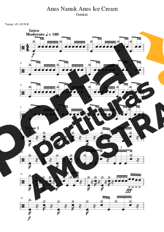 Gutalax Anus Nanuk Anus Ice Cream partitura para Bateria