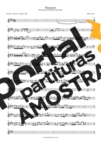 Hall & Oates Maneater partitura para Clarinete (Bb)