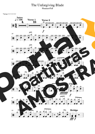 HammerFall The Unforgiving Blade partitura para Bateria