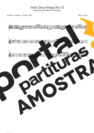 Harpa Cristã (004) Deus Velará Por Ti partitura para Clarinete (Bb)