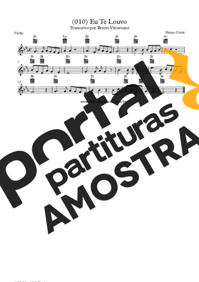 Harpa Cristã (010) Eu Te Louvo partitura para Violão