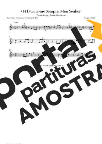 Harpa Cristã (141) Guia Me Sempre Meu Senhor partitura para Saxofone Tenor Soprano (Bb)