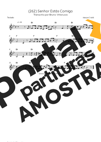 Harpa Cristã (262) Senhor Estás Comigo partitura para Teclado