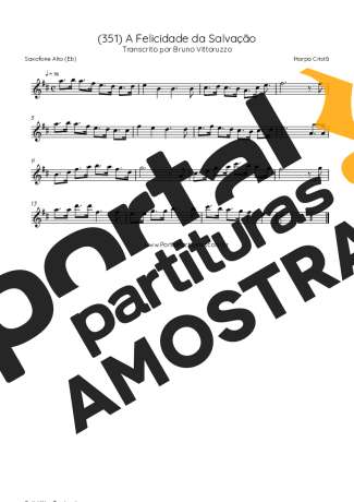 Harpa Cristã (351) A Felicidade Da Salvação partitura para Saxofone Alto (Eb)