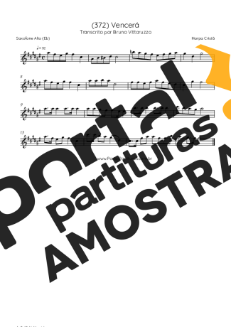 Harpa Cristã (372) Vencerá partitura para Saxofone Alto (Eb)