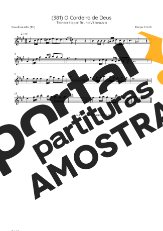 Harpa Cristã (381) O Cordeiro De Deus partitura para Saxofone Alto (Eb)