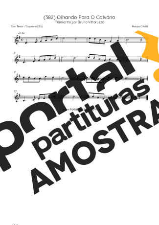 Harpa Cristã (382) Olhando Para O Calvário partitura para Saxofone Tenor Soprano (Bb)