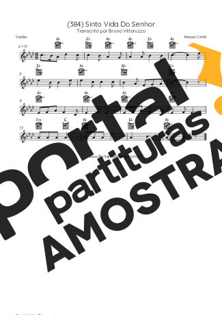Harpa Cristã (384) Sinto Vida Do Senhor partitura para Violão