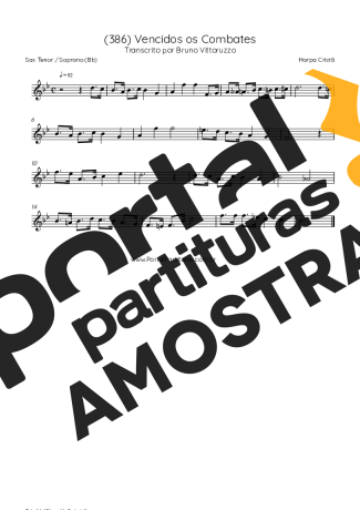 Harpa Cristã (386) Vencidos Os Combates partitura para Saxofone Tenor Soprano (Bb)