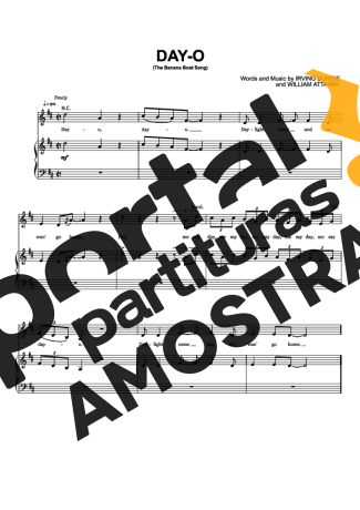 Harry Belafonte Day-o (The Banana Boat Song) partitura para Piano