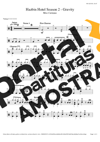 Hazbin Hotel Season 2 Gravity partitura para Bateria