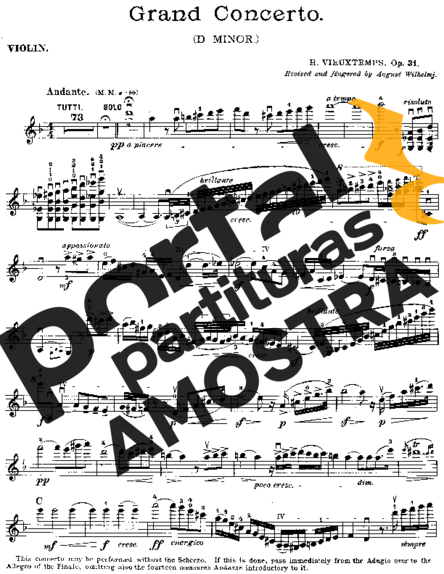 Henri Vieuxtemps Concerto 4 partitura para Violino
