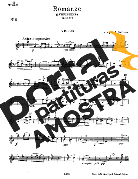 Henri Vieuxtemps  partitura para Violino