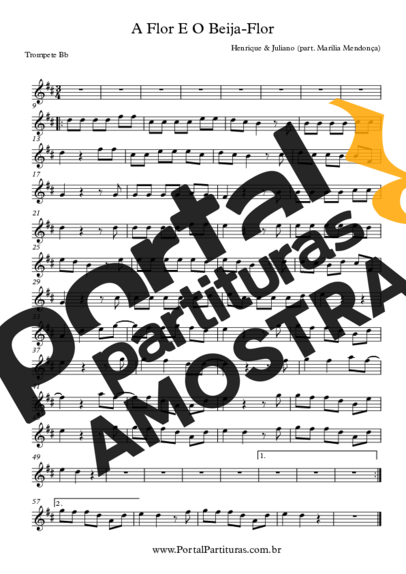 Henrique e Juliano A Flor e o Beija-Flor partitura para Trompete
