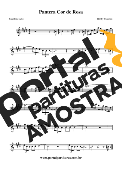Henry Mancini A Pantera Cor de Rosa (The Pink Panther Theme) partitura para Saxofone Alto (Eb)