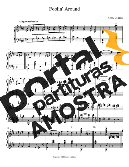 Henry W. Ross  partitura para Piano