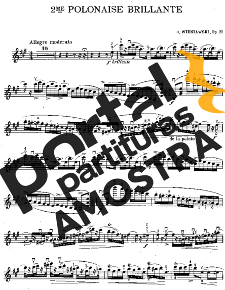 Henryk Wieniawski Second Polonaise Brillante partitura para Violino