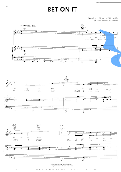 High School Musical Bet On It partitura para Piano