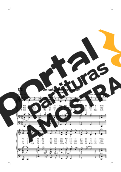 Hinário CCB (172) Um Culto Santo Ao Senhor partitura para Órgão