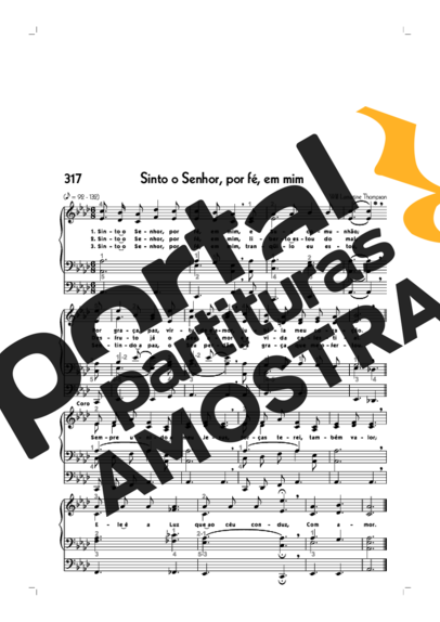 Hinário CCB (317) Sinto O Senhor Por Fé Em Mim partitura para Órgão
