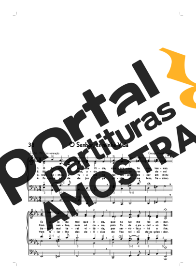 Hinário CCB (38) Ó Senhor És Minha Vida partitura para Órgão