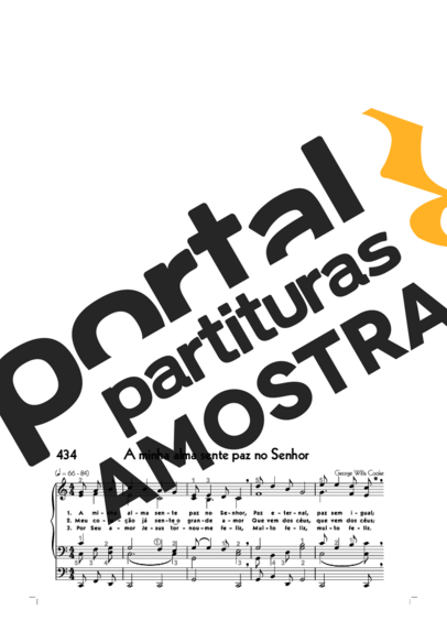 Hinário CCB (434) A Minha Alma Sente Paz No Senhor partitura para Órgão