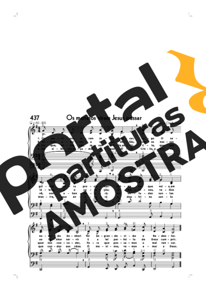 Hinário CCB (437) Os Meninos Viram Jesus Passar partitura para Órgão