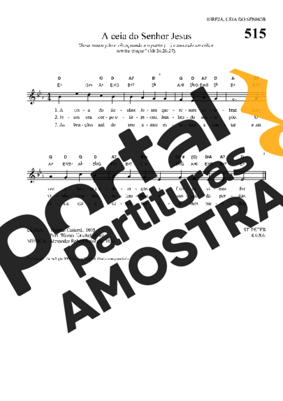 Hinário Para o Culto Cristão A Ceia do Senhor Jesus partitura para Teclado