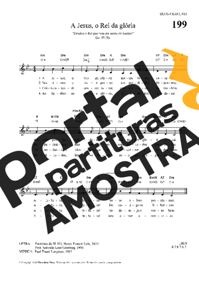 Hinário Para o Culto Cristão A Jesus O Rei Da Glória partitura para Teclado