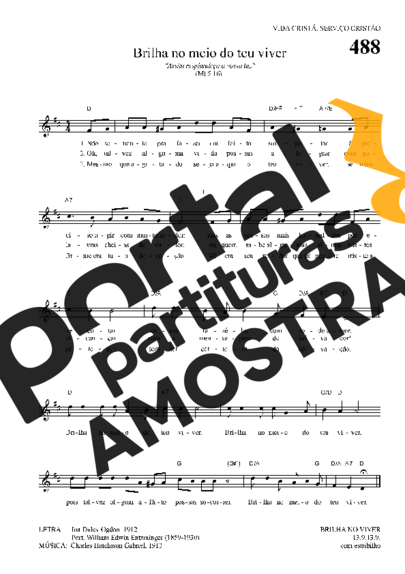 Hinário Para o Culto Cristão Brilha No Meio Do Teu Viver partitura para Teclado