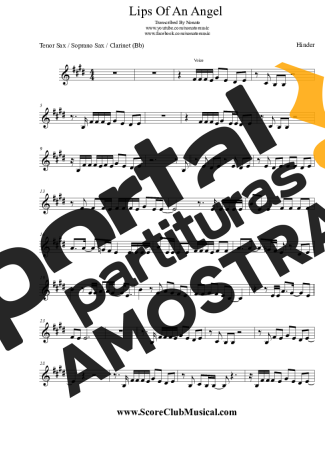 Hinder  partitura para Clarinete (Bb)