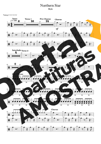 Hole  partitura para Bateria