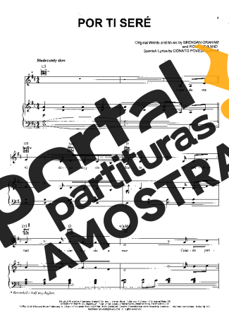 Il Divo Por Ti Sere partitura para Piano